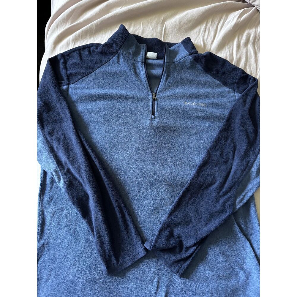 Columbia Blue Two Tone Microfleece Quarter Zip Size L